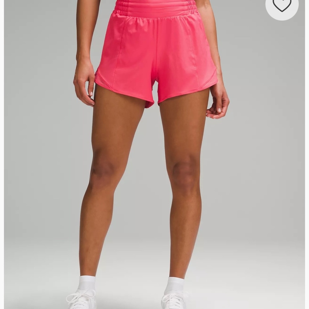 Lululemon Hotty Hot High-Rise Lined Short 4" - Color Glaze Pink - Size 6 - NWT